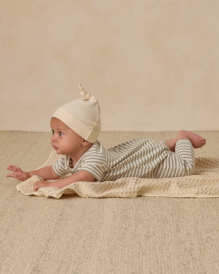 Fern Stripe Short Sleeve Jumpsuit