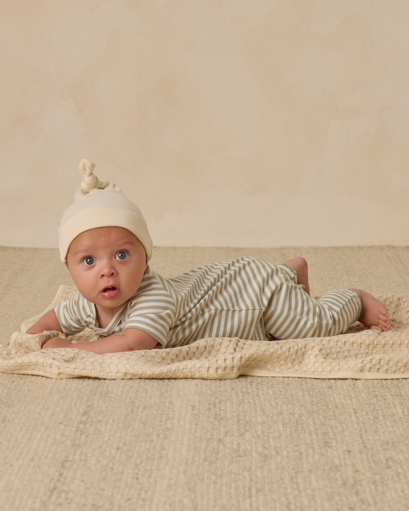 Fern Stripe Short Sleeve Jumpsuit