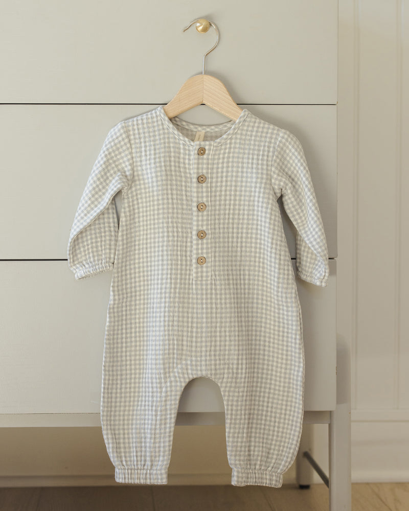 Blue Gingham Woven Jumpsuit