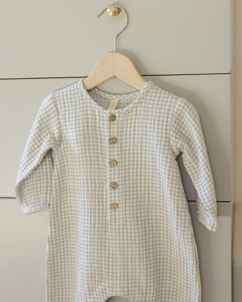 Blue Gingham Woven Jumpsuit