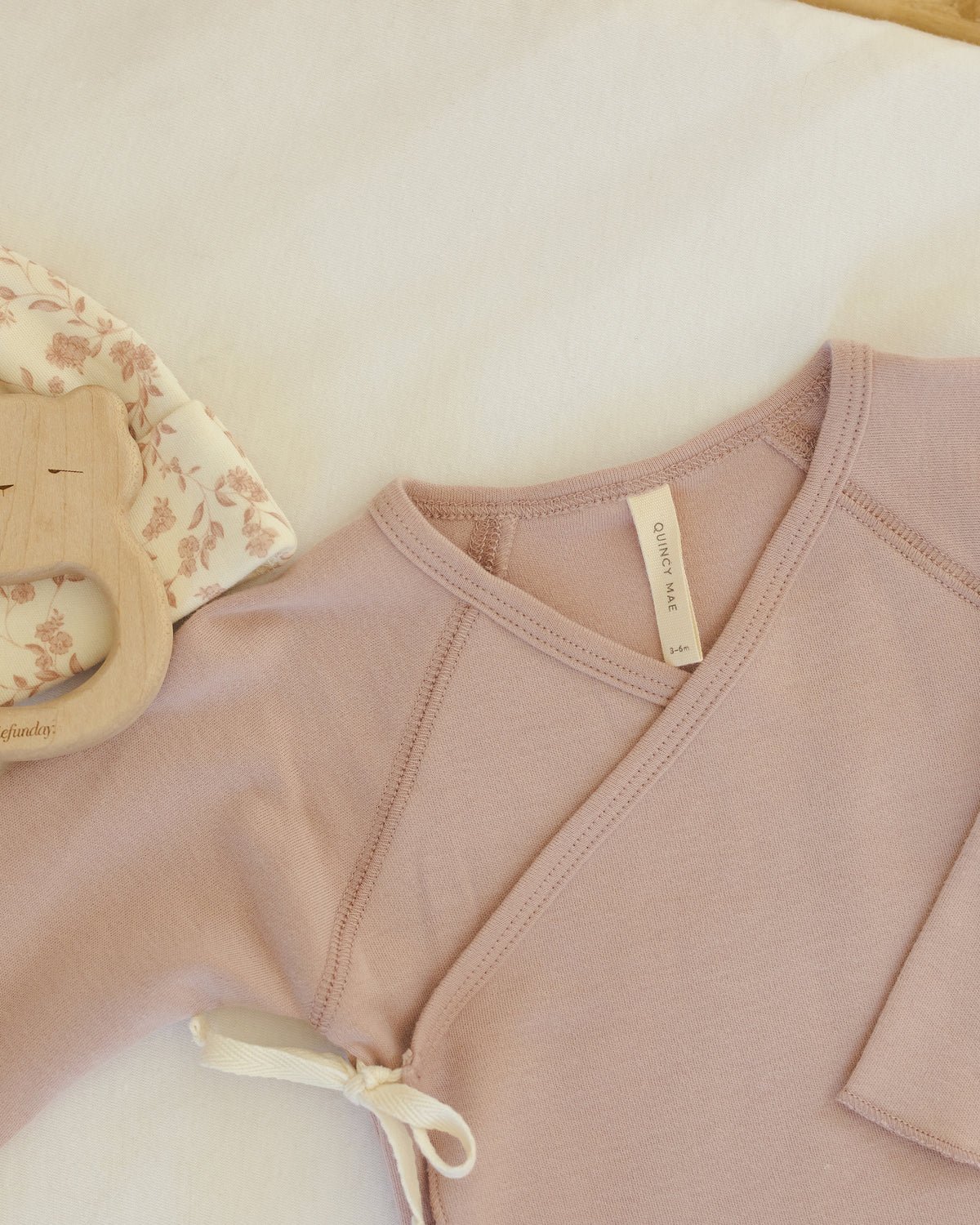 Rose Wrap Top + Footed Pant Set