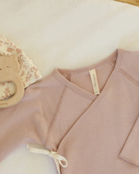 Rose Wrap Top + Footed Pant Set