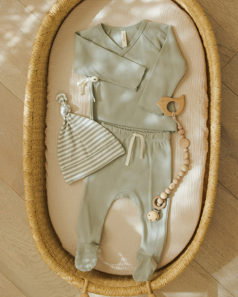 Fern Wrap Top + Footed Pant Set