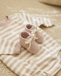 Pink Stripe Crewneck Bubble Romper