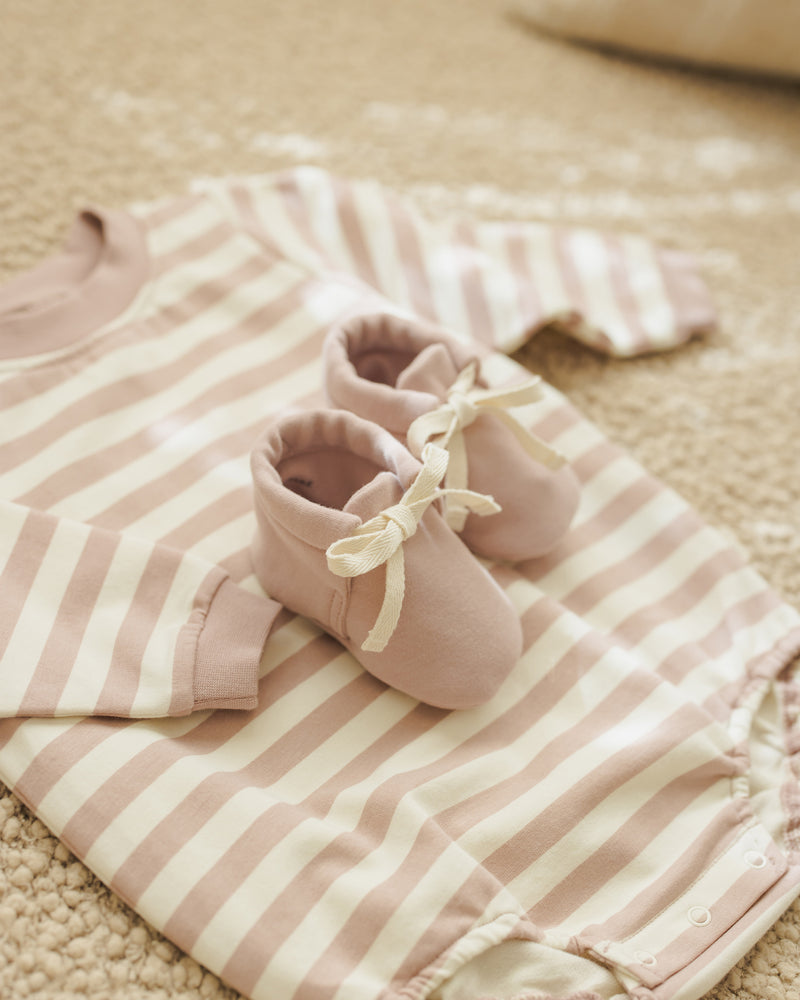 Pink Stripe Crewneck Bubble Romper