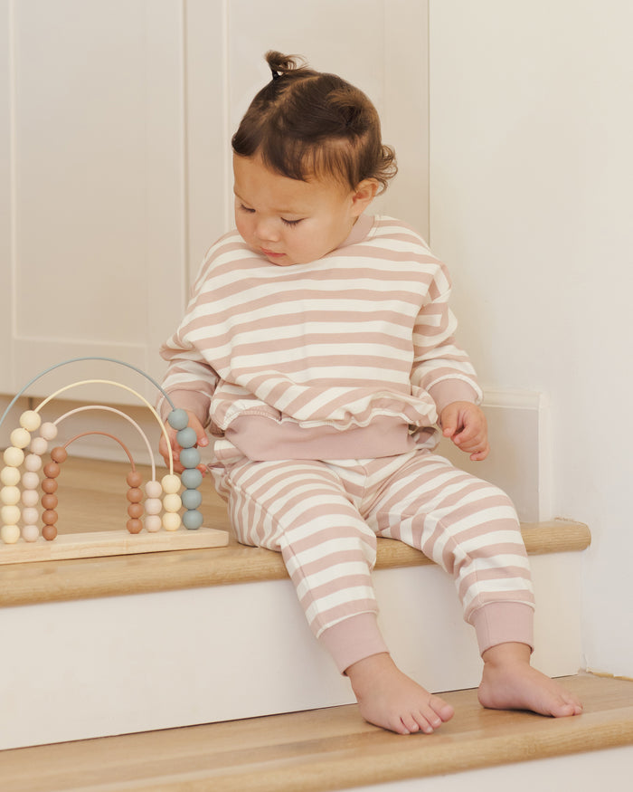 Pink Stripe Relaxed Sweatpant