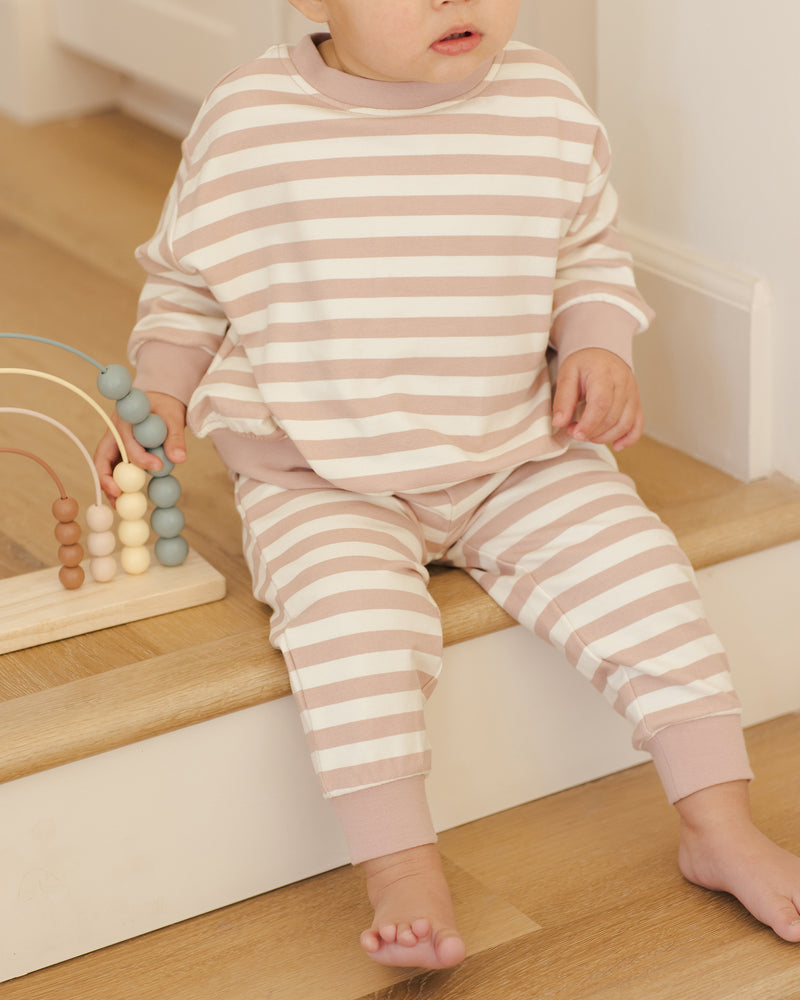 Pink Stripe Relaxed Sweatpant