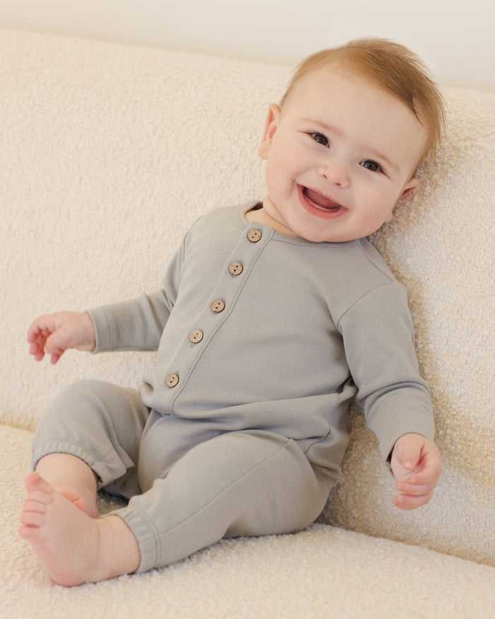 Steel Blue Long Sleeve Jumpsuit
