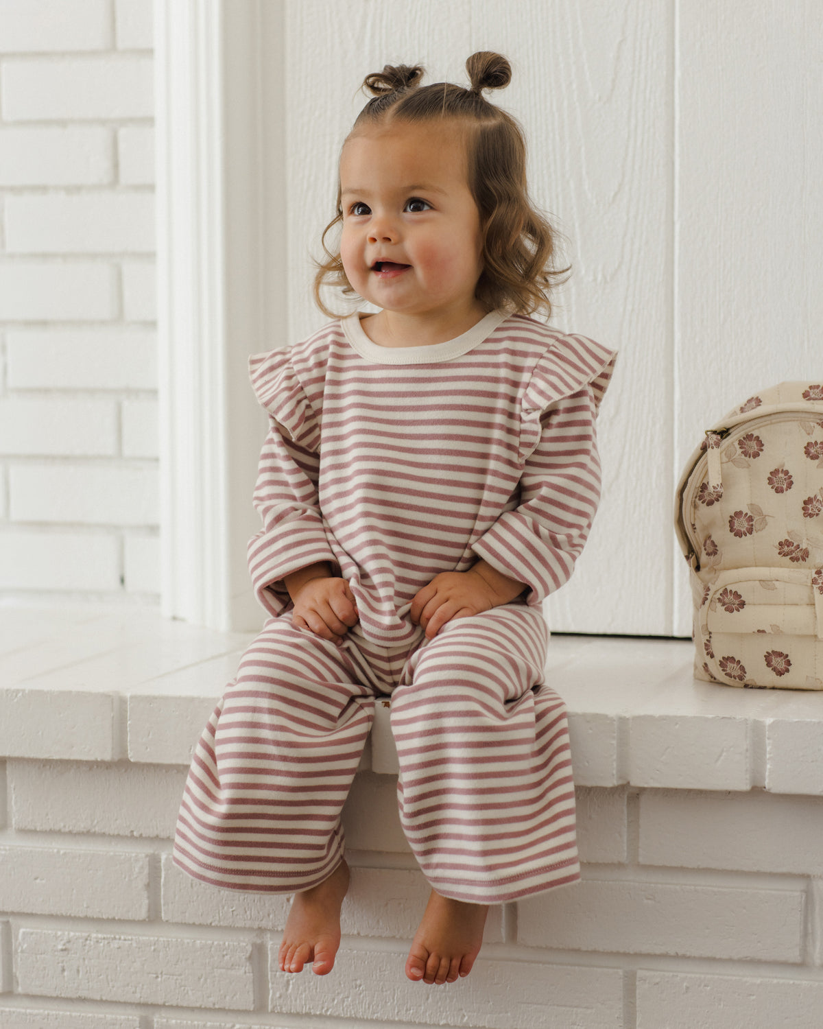 Mulberry Stripe Ruffle Cozy Set