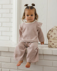 Mulberry Stripe Ruffle Cozy Set