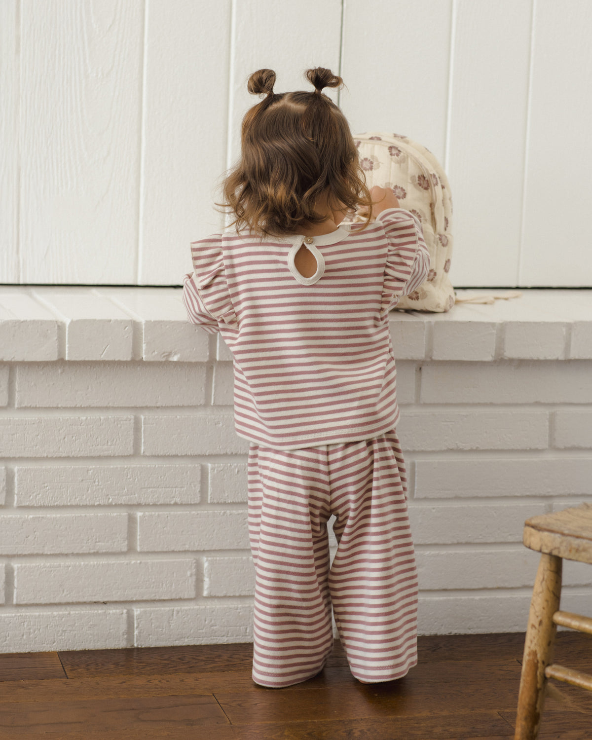 Mulberry Stripe Ruffle Cozy Set
