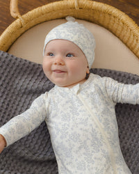 Cloud Floral Bamboo Zip Footie