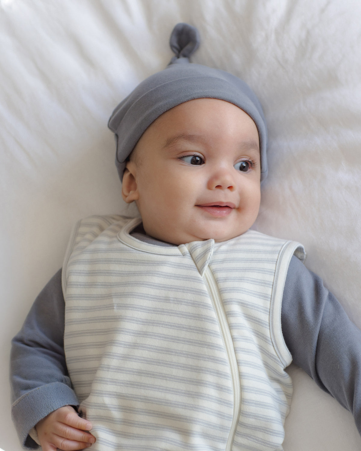 Slate Wrap Top + Footed Pant Set