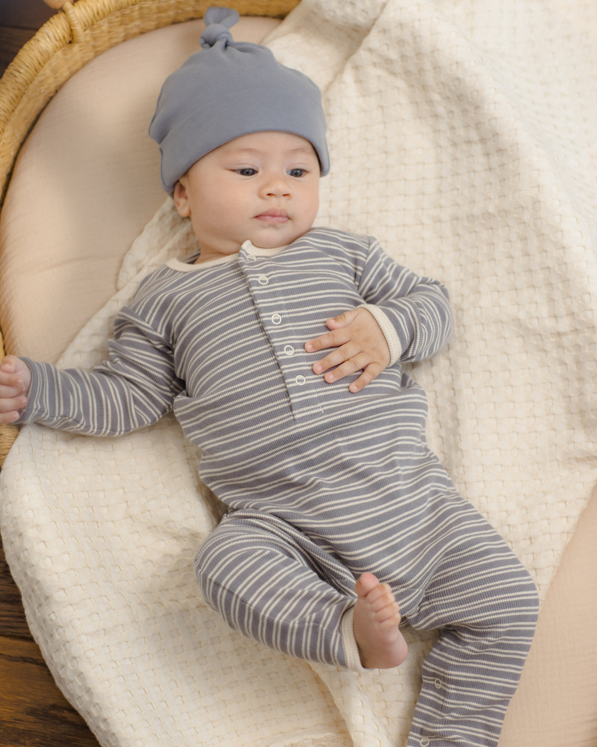Slate Knotted Baby Hat