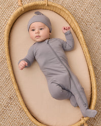 Slate Bamboo Zip Footie