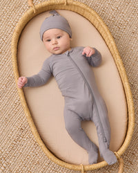 Slate Bamboo Zip Footie