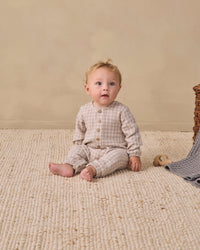 Blue Gingham Woven Jumpsuit