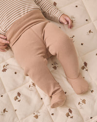 Almond Stripe Side Snap Bodysuit + Pant Set