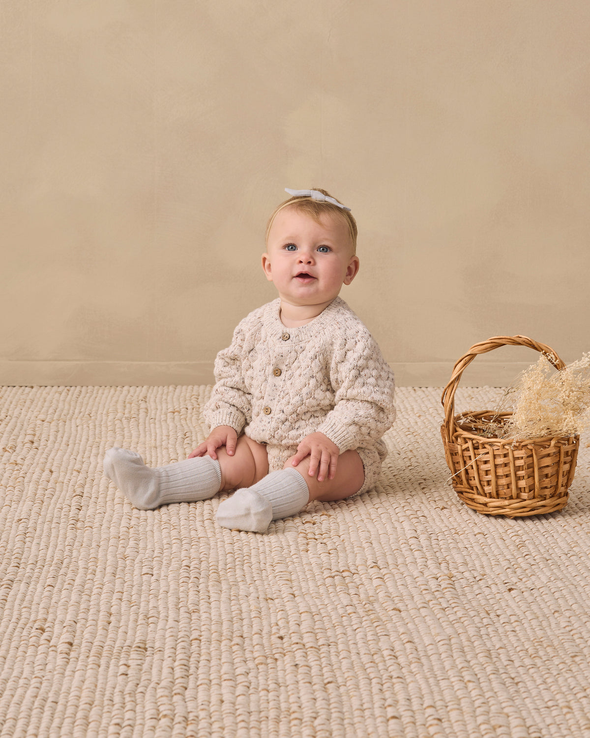 Natural Confetti Bubble Knit Cardigan