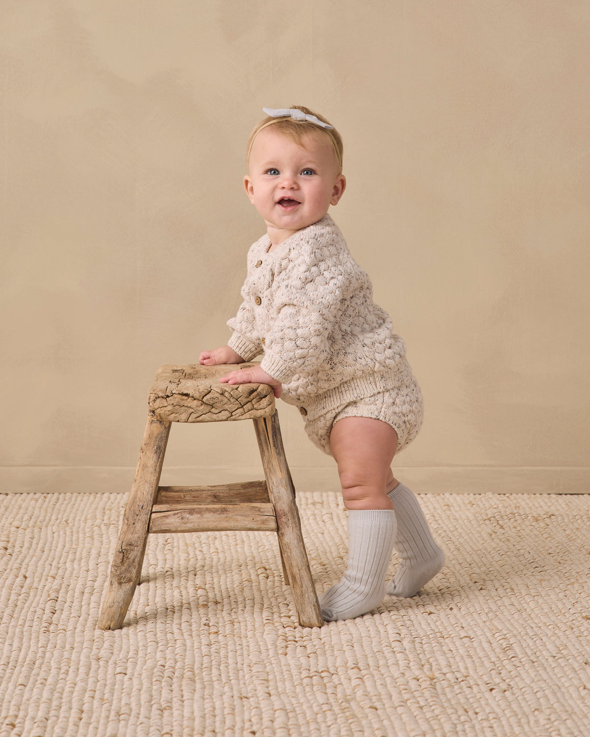Natural Confetti Bubble Knit Cardigan