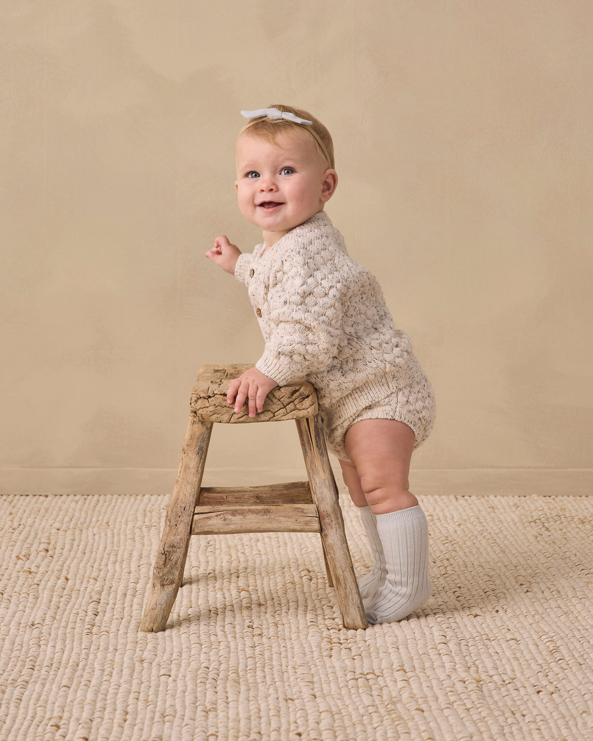 Natural Confetti Bubble Knit Cardigan