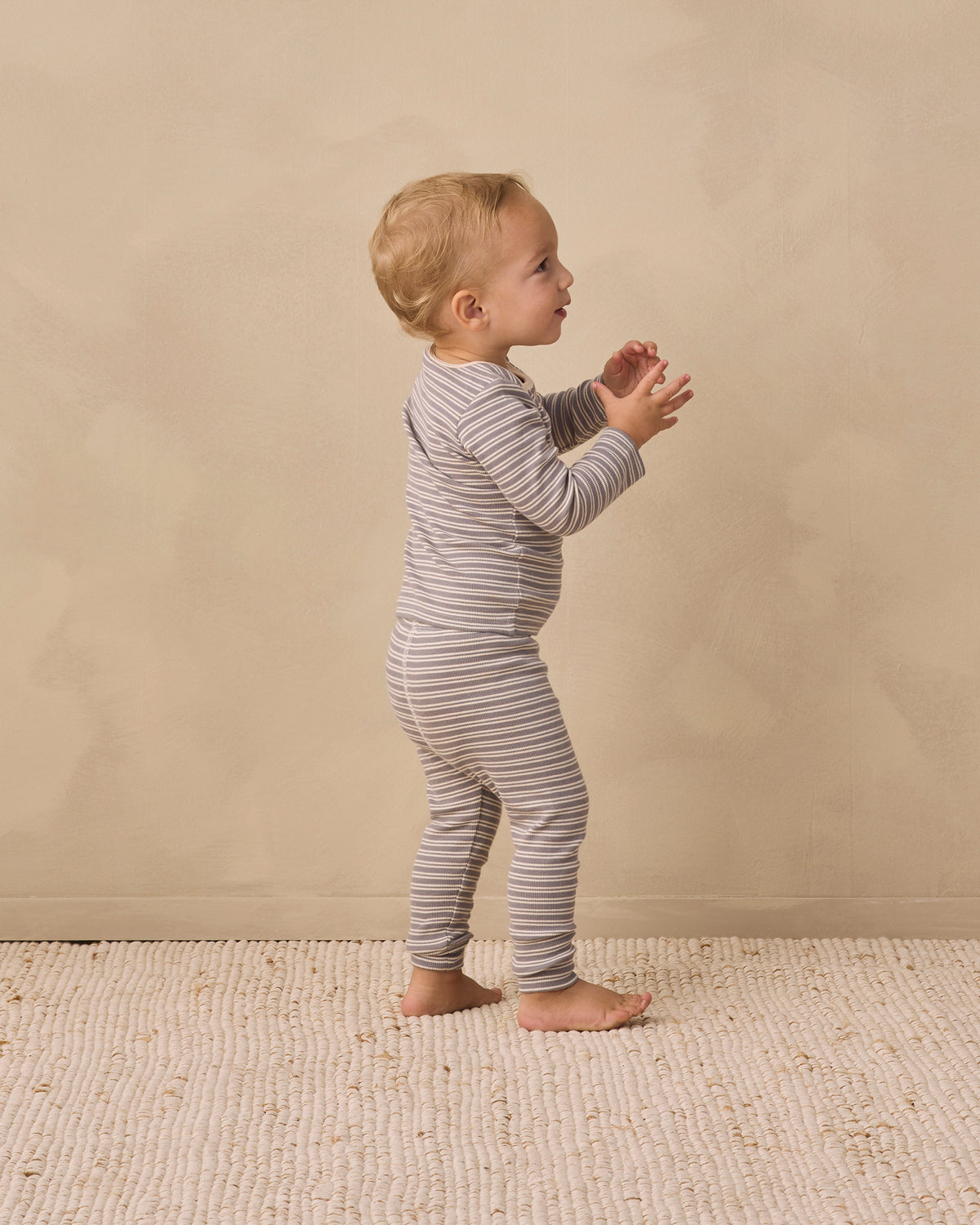 Slate Stripe Ribbed Tee + Legging Set
