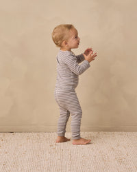 Slate Stripe Ribbed Tee + Legging Set