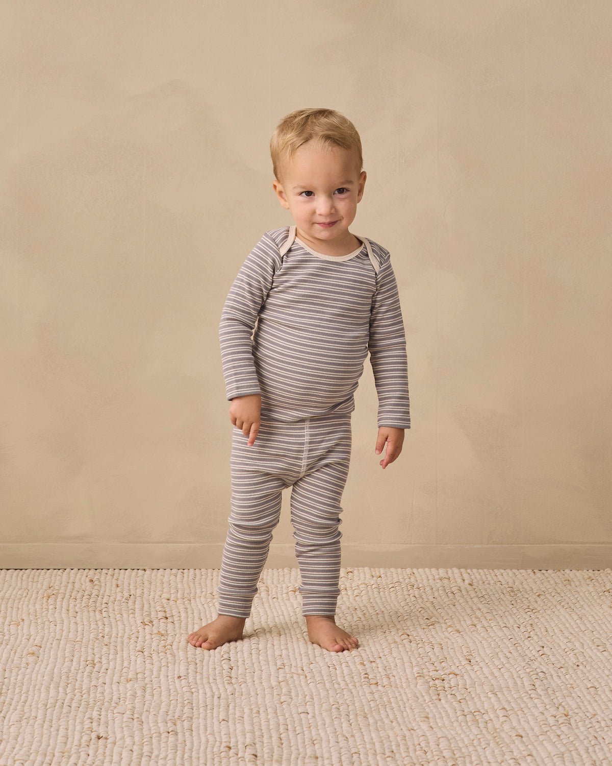 Slate Stripe Ribbed Tee + Legging Set