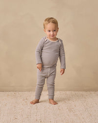 Slate Stripe Ribbed Tee + Legging Set