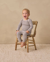 Slate Stripe Ribbed Tee + Legging Set