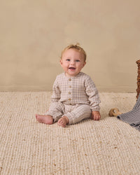 Blue Gingham Woven Jumpsuit