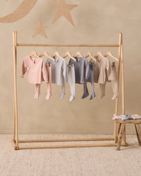 Dusty Rose Wrap Top + Footed Pant Set
