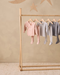 Dusty Rose Wrap Top + Footed Pant Set