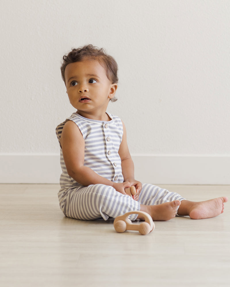 Blue Stripe Sleeveless Jumpsuit