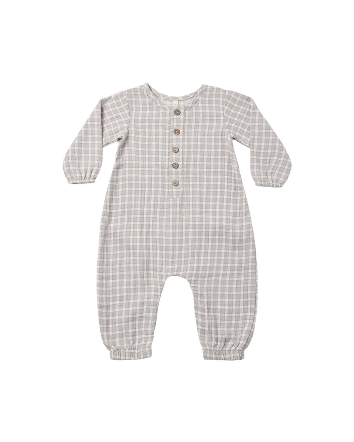 Blue Gingham Woven Jumpsuit
