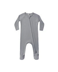 Slate Bamboo Zip Footie