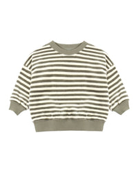 Spruce Stripe Velour Relaxed Fleece Sweatshirt