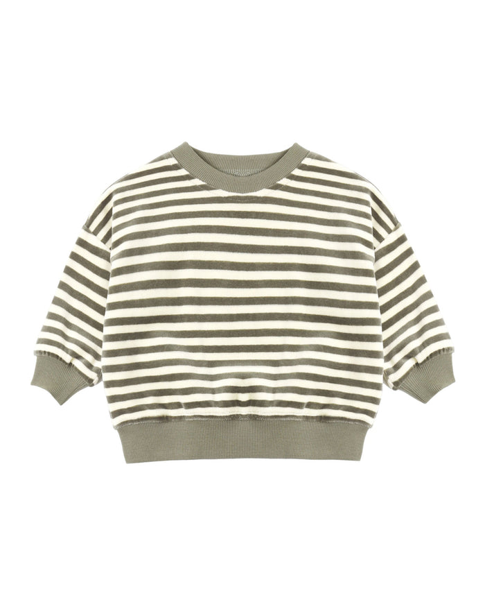 Spruce Stripe Velour Relaxed Fleece Sweatshirt