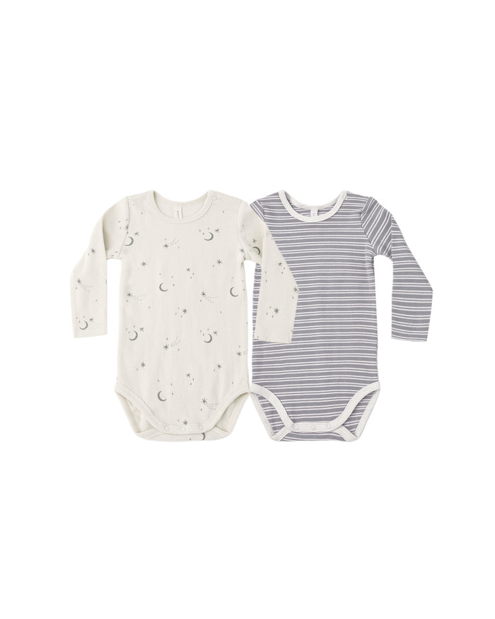 Slate Stripe + Celestial Bodysuit 2Pk