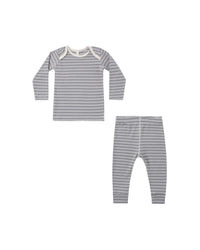 Slate Stripe Ribbed Tee + Legging Set