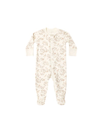 Floral Vine Zipper Footie