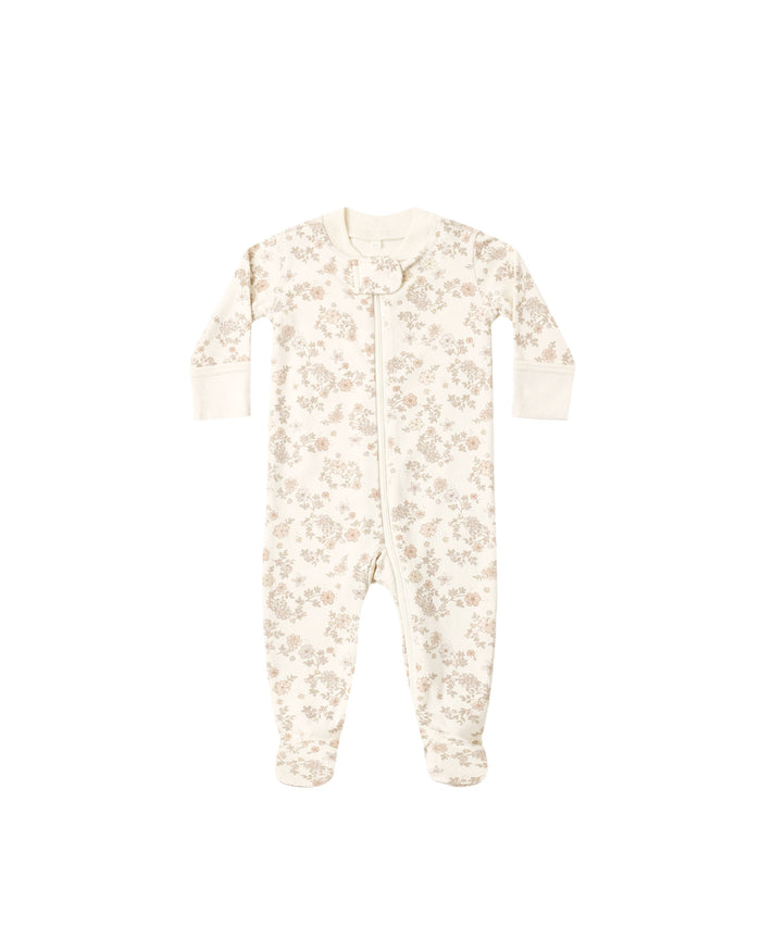 Floral Vine Zipper Footie