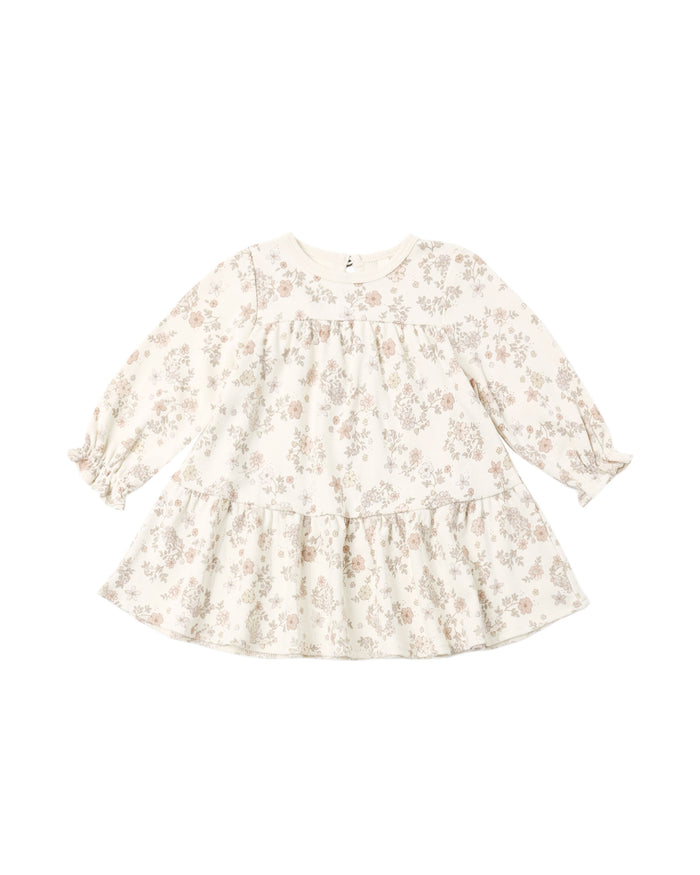 Floral Vine Tiered Jersey Dress