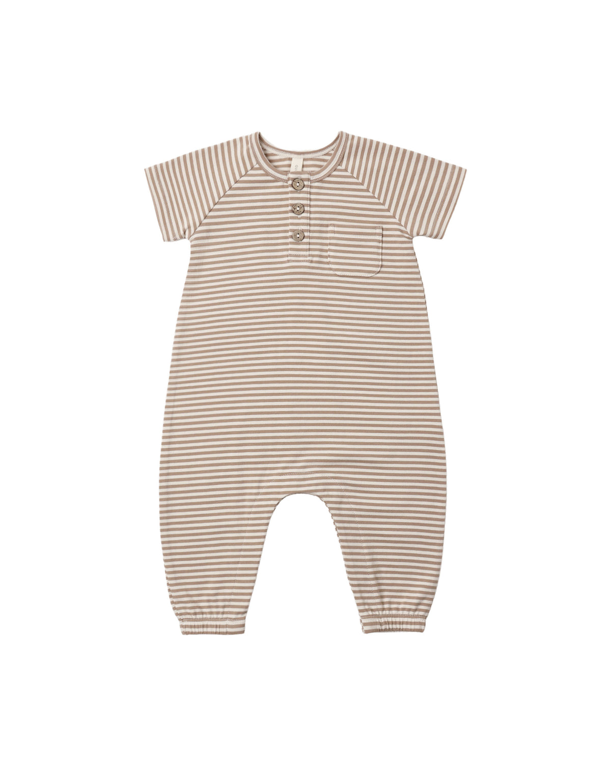Almond Stripe Short Sleeve Jumpsuit