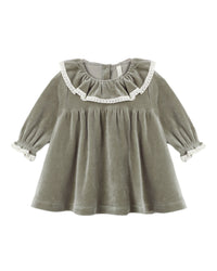 Spruce Velour Baby Dress