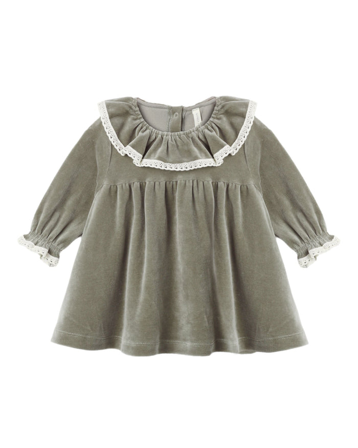 Spruce Velour Baby Dress