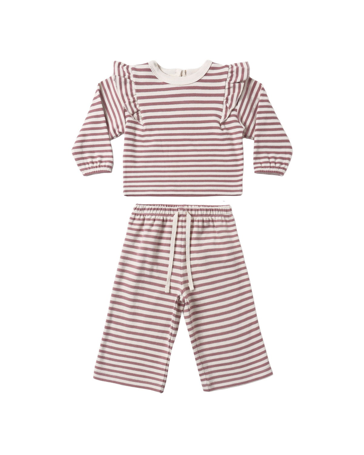 Mulberry Stripe Ruffle Cozy Set