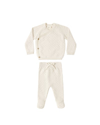 Natural Knit Wrap Top + Pant Set