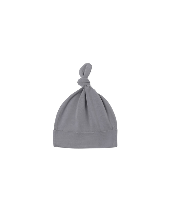 Slate Knotted Baby Hat