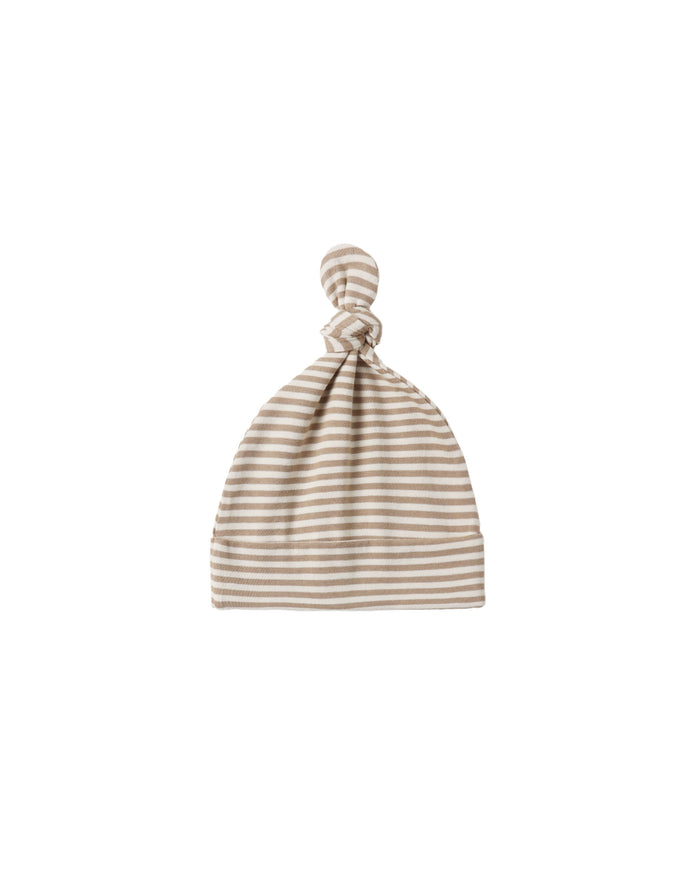 Almond Stripe Knotted Baby Hat